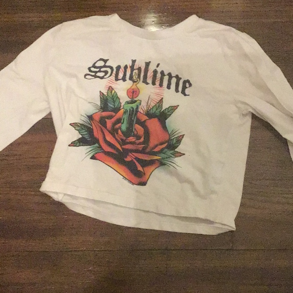 White sublime crop top